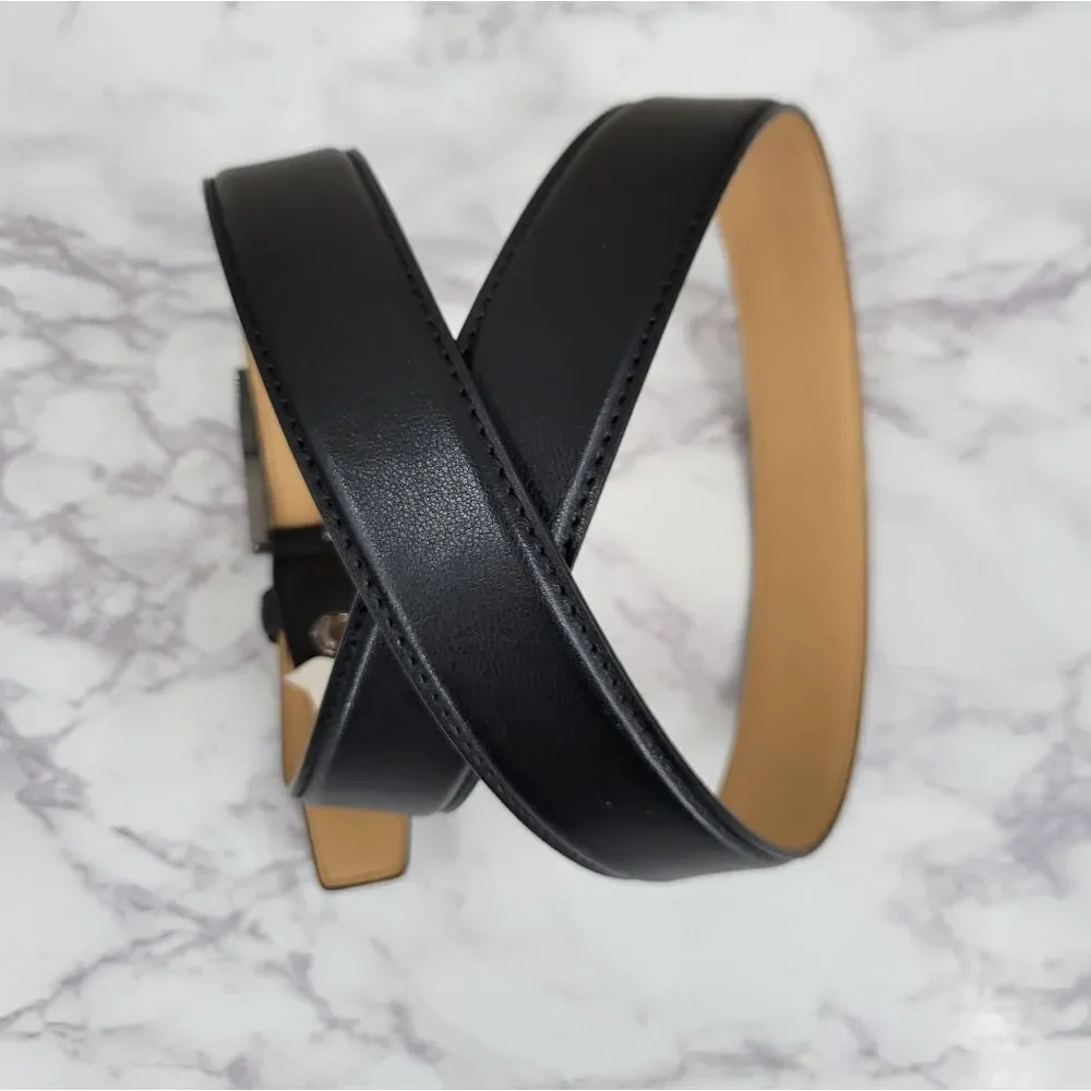 Louis Feraud Paris Classic Black Leather Belt